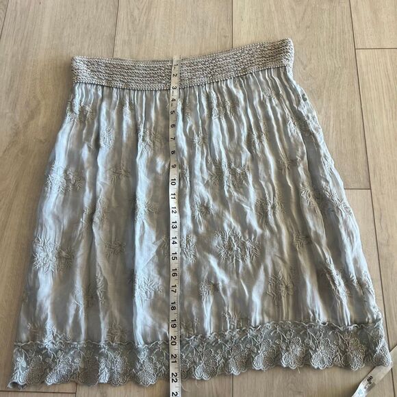 Nicole SILK Nicole Grey Floral Skirt size L - Picture 2 of 8